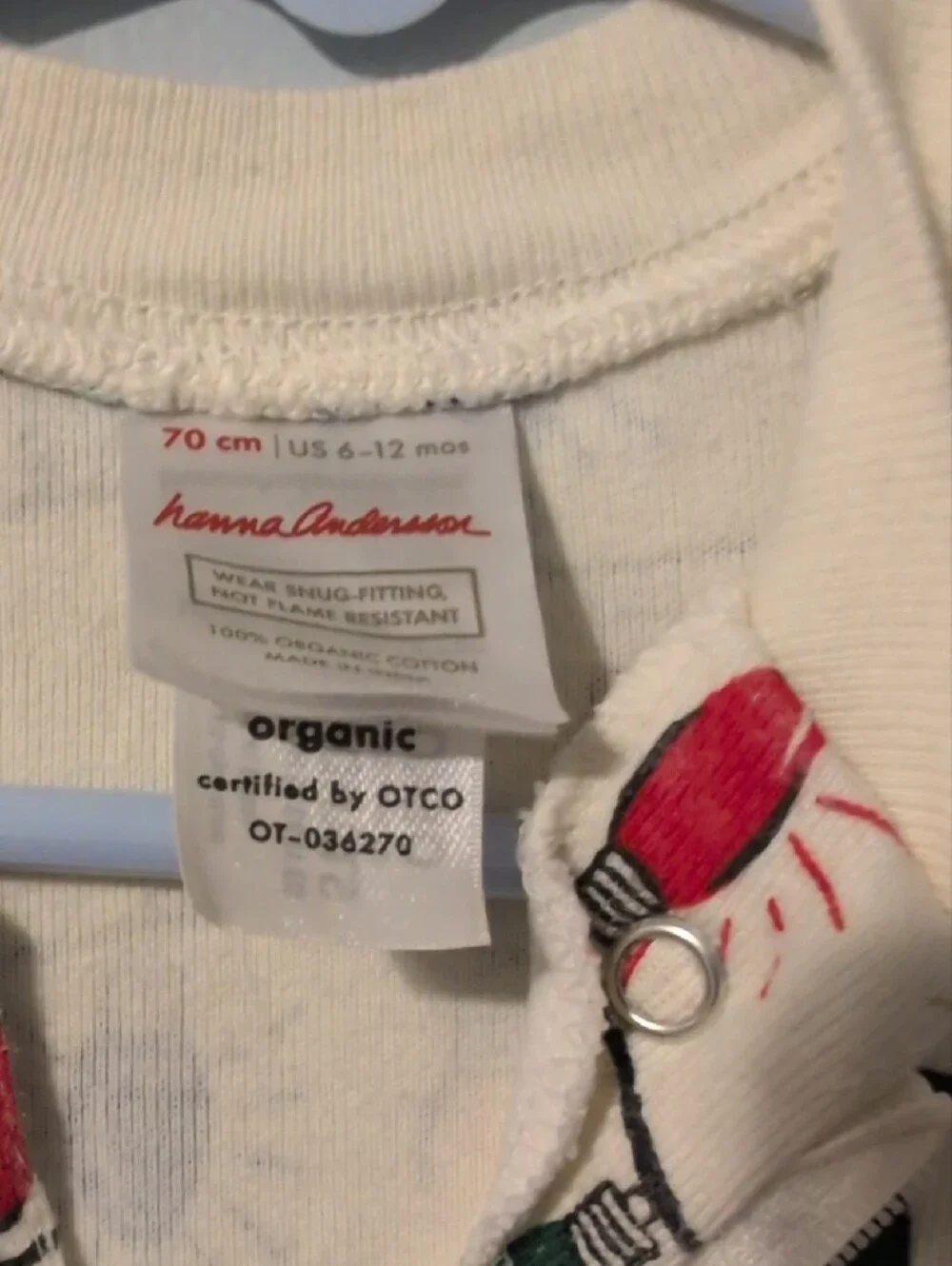 Hanna Andersson Cream Footed One-Piece with Multicolor Light Bulb Print